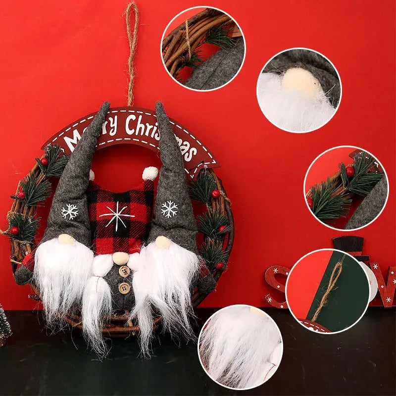 Christmas Decorations Fabric Old Man Doll Simulation Vine Ring Garland - Bellarte Enchanté Christmas Decorations Fabric Old Man Doll Simulation Vine Ring Garland