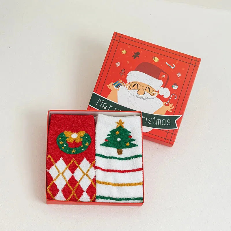 Christmas Double-sided Velvet Warm Extra Thick Socks - Bellarte Enchanté Christmas Double-sided Velvet Warm Extra Thick Socks