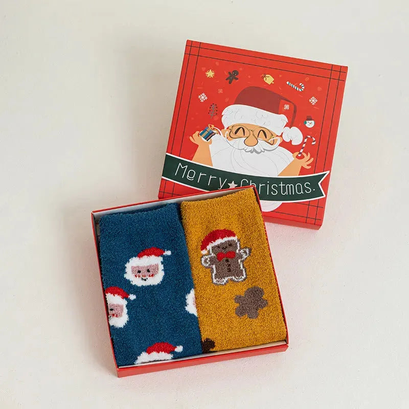 Christmas Double-sided Velvet Warm Extra Thick Socks - Bellarte Enchanté Christmas Double-sided Velvet Warm Extra Thick Socks