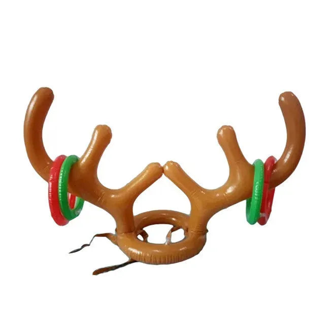 Christmas Game Inflatable Reindeer Antler Hat Ring Toss Christmas Gift - Bellarte Enchanté Christmas Game Inflatable Reindeer Antler Hat Ring Toss Christmas Gift