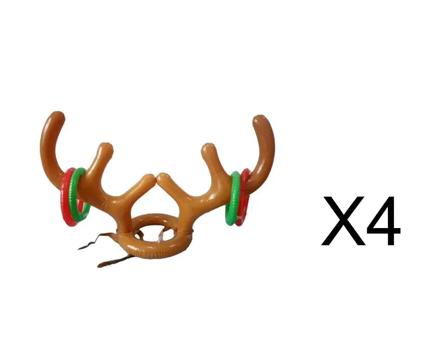 Christmas Game Inflatable Reindeer Antler Hat Ring Toss Christmas Gift - Bellarte Enchanté Christmas Game Inflatable Reindeer Antler Hat Ring Toss Christmas Gift