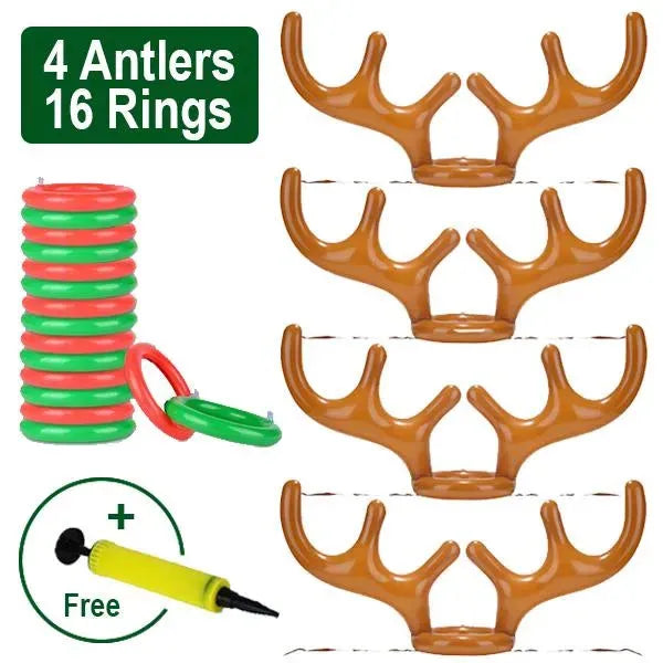 Christmas Game Inflatable Reindeer Antler Hat Ring Toss Christmas Gift - Bellarte Enchanté Christmas Game Inflatable Reindeer Antler Hat Ring Toss Christmas Gift