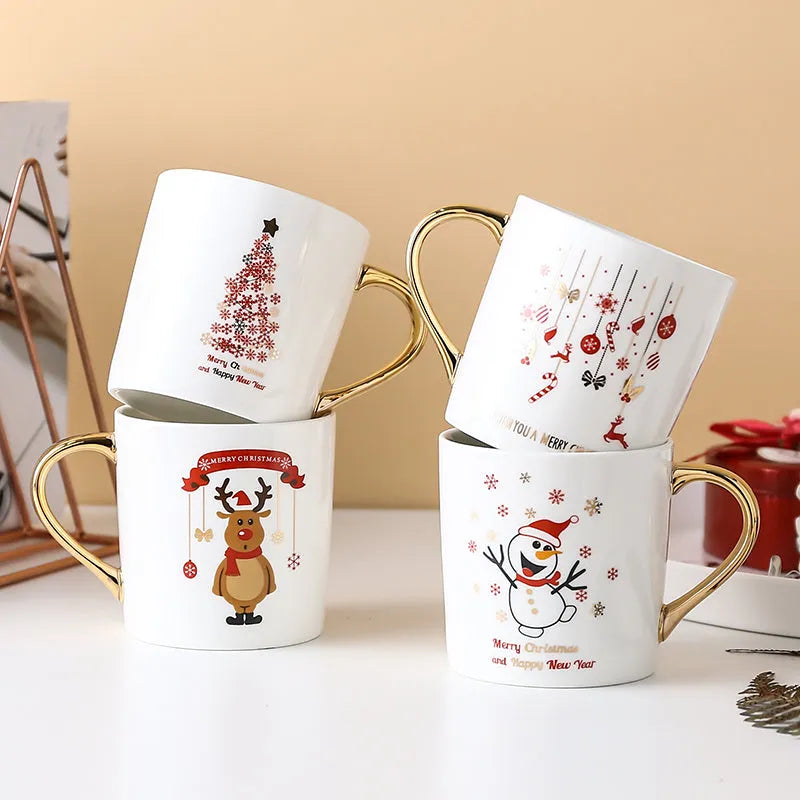 Christmas Gift Ceramic Couple Coffee Cup - Bellarte Enchanté Christmas Gift Ceramic Couple Coffee Cup