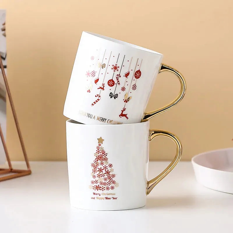 Christmas Gift Ceramic Couple Coffee Cup - Bellarte Enchanté Christmas Gift Ceramic Couple Coffee Cup