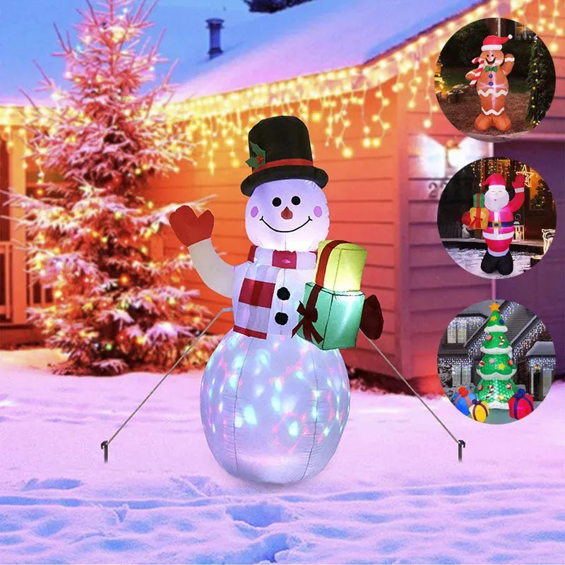 Christmas LED Lights Glowing Santa Tree Snowman Inflatable Doll Outdoor Yard Garden Decor - Bellarte Enchanté Christmas LED Lights Glowing Santa Tree Snowman Inflatable Doll Outdoor Yard Garden Decor