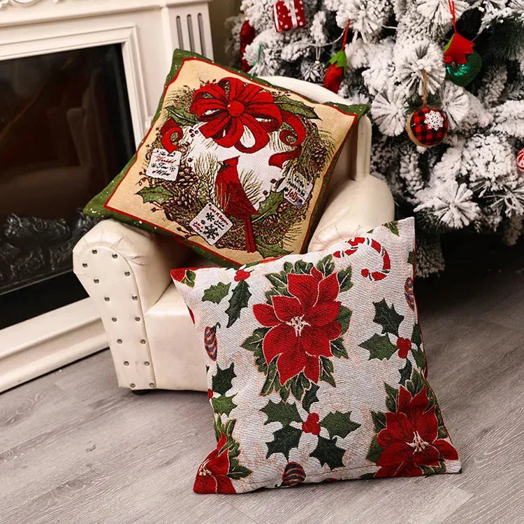 Christmas Square Pillow Cover Home Christmas Decorations - Bellarte Enchanté Christmas Square Pillow Cover Home Christmas Decorations