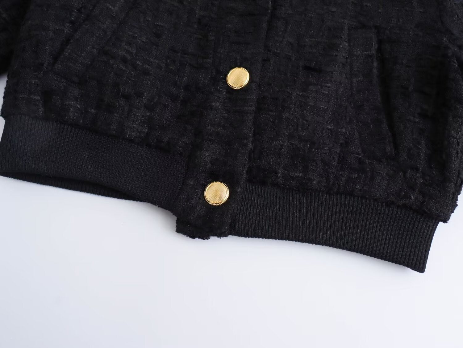 Classic Style Texture Short Bomber Jacket Coat - Bellarte Enchanté Classic Style Texture Short Bomber Jacket Coat