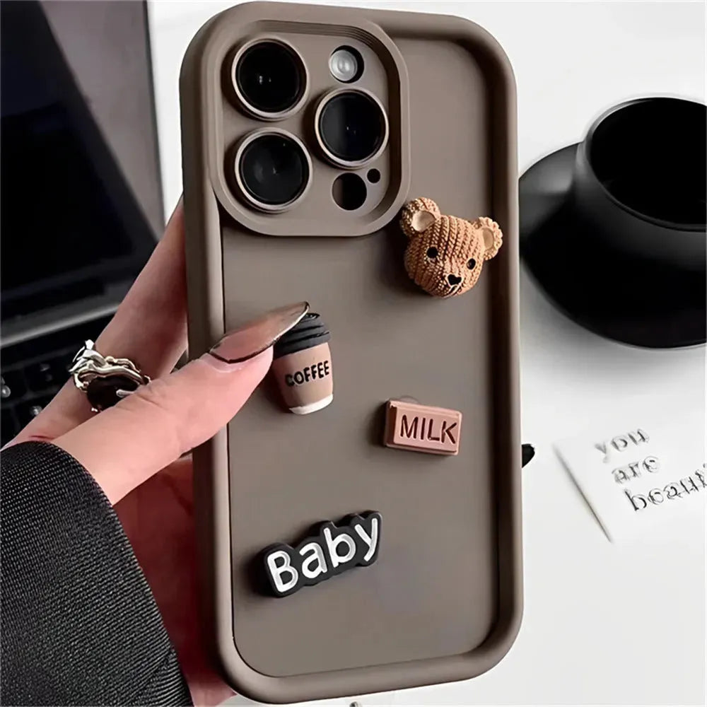 Coffee Doll Bear Soft Shell Phone Case - Bellarte Enchanté Coffee Doll Bear Soft Shell Phone Case