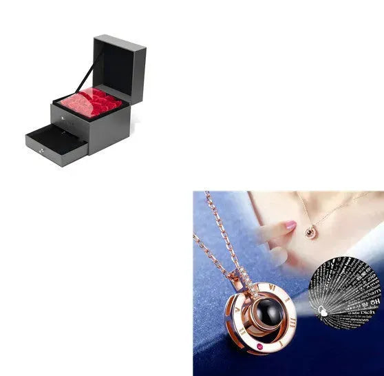 Coffret Cadeau Collier Rose, Cadeau Parfait Pour La Saint-Valentin - Bellarte Enchanté Coffret Cadeau Collier Rose, Cadeau Parfait Pour La Saint-Valentin