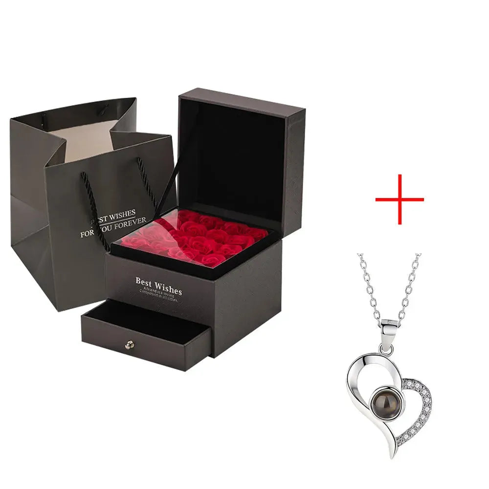 Coffret Cadeau Collier Rose, Cadeau Parfait Pour La Saint-Valentin - Bellarte Enchanté Coffret Cadeau Collier Rose, Cadeau Parfait Pour La Saint-Valentin