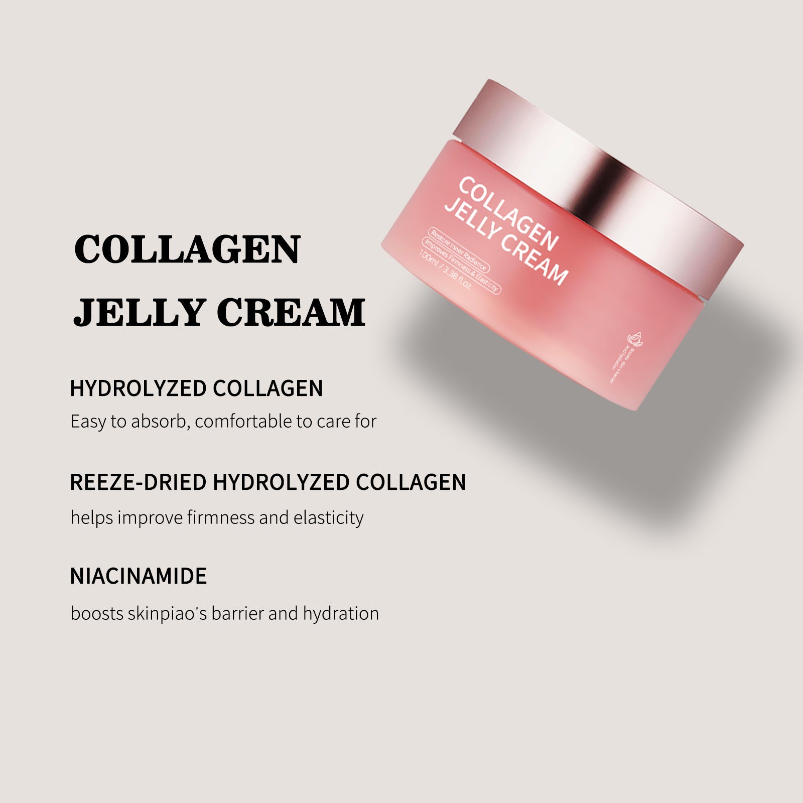 Collagen Jelly Face Cream Nicotinamide Gel Moisturizing And Brightening Facial Mask Anti-aging Shrinks Pores Jelly Cream Essence - Bellarte Enchanté Collagen Jelly Face Cream Nicotinamide Gel Moisturizing And Brightening Facial Mask Anti-aging Shrinks Pores Jelly Cream Essence
