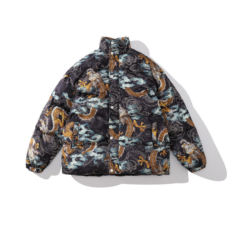 Color-blocking Thick Bread Clothes Loose Cotton-padded Jackets For Men And Women - Bellarte Enchanté Color-blocking Thick Bread Clothes Loose Cotton-padded Jackets For Men And Women