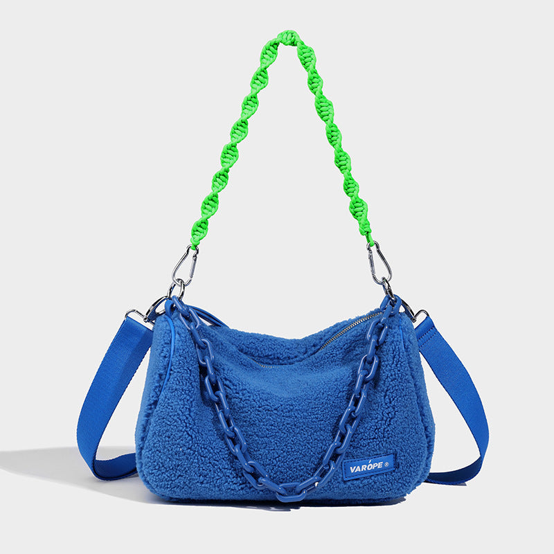 Color Contrast Chain One Shoulder Underarm Bag - Bellarte Enchanté Color Contrast Chain One Shoulder Underarm Bag