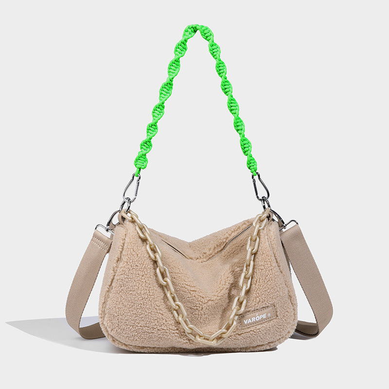 Color Contrast Chain One Shoulder Underarm Bag - Bellarte Enchanté Color Contrast Chain One Shoulder Underarm Bag