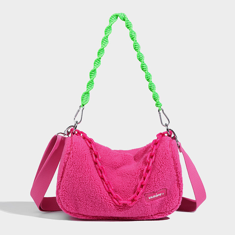 Color Contrast Chain One Shoulder Underarm Bag - Bellarte Enchanté Color Contrast Chain One Shoulder Underarm Bag