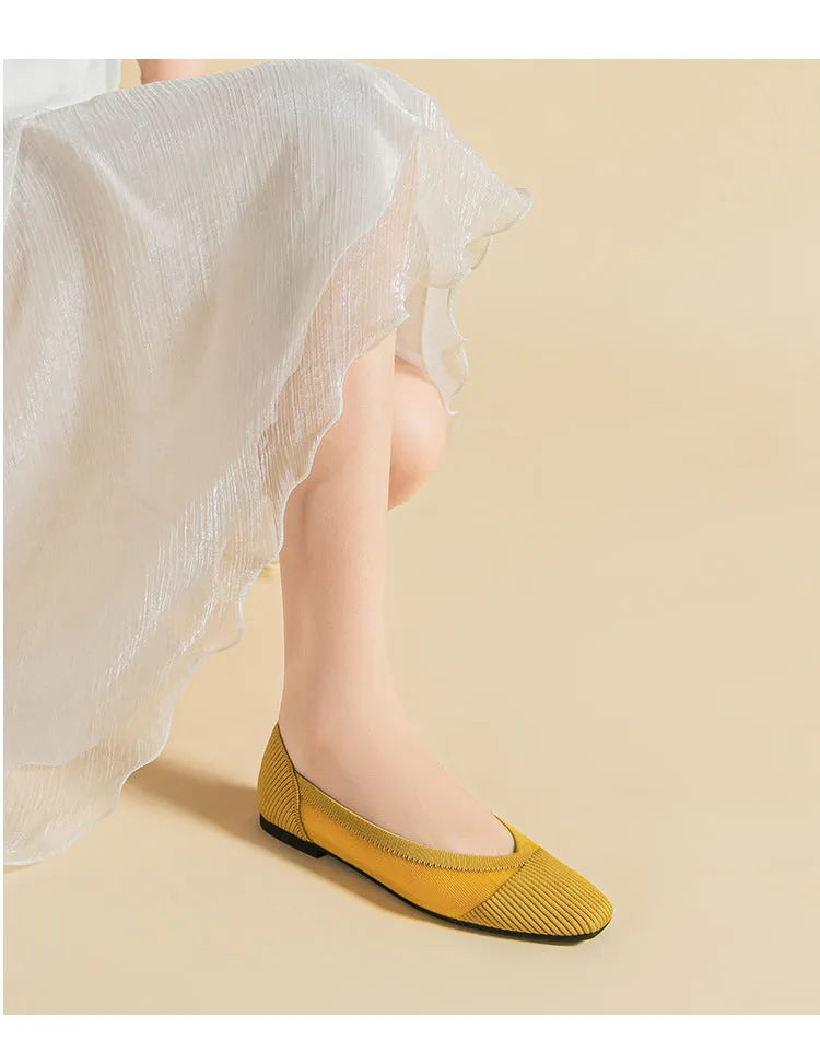 Comfortable Hollow Lace Square Toe Low-cut Flat Shoes - Bellarte Enchanté Comfortable Hollow Lace Square Toe Low-cut Flat Shoes