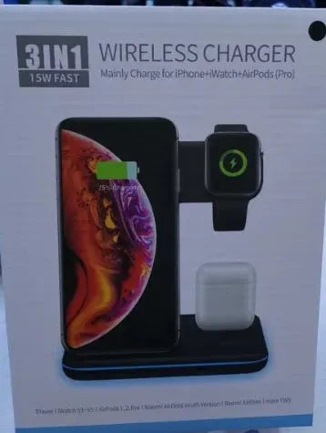 Compatible Mobile Phone Watch Earphone Wireless Charger 3 In 1 Wireless Charger Stand - Bellarte Enchanté Compatible Mobile Phone Watch Earphone Wireless Charger 3 In 1 Wireless Charger Stand