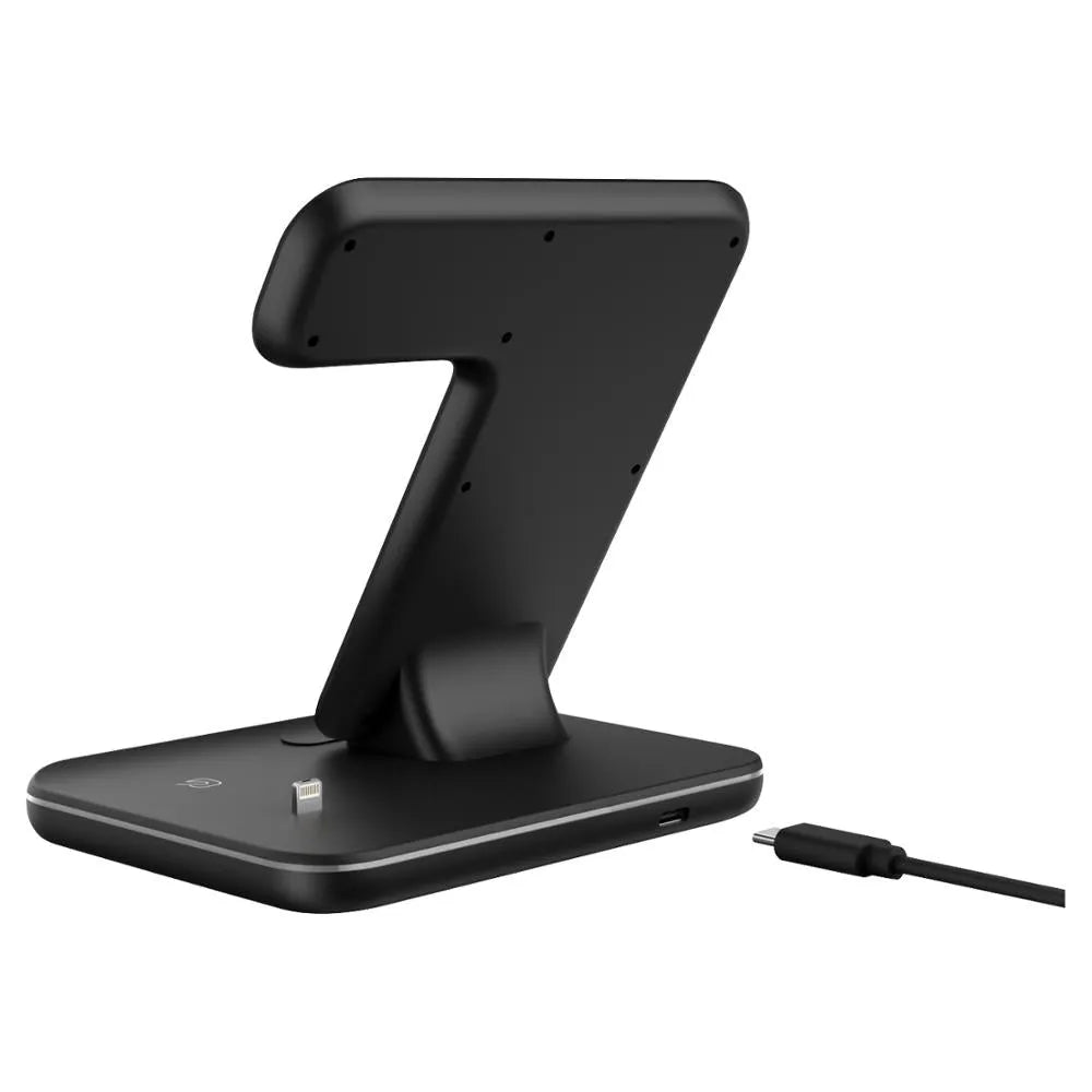 Compatible Mobile Phone Watch Earphone Wireless Charger 3 In 1 Wireless Charger Stand - Bellarte Enchanté Compatible Mobile Phone Watch Earphone Wireless Charger 3 In 1 Wireless Charger Stand