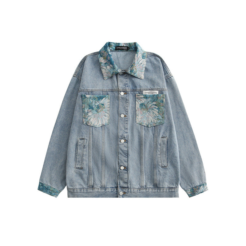 Couple's New Printed Loose Denim Jacket - Bellarte Enchanté Couple's New Printed Loose Denim Jacket