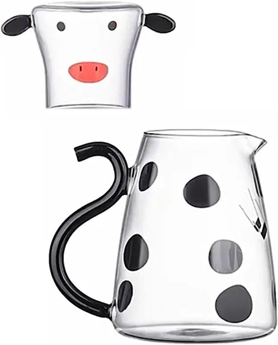 Cow Carafe Pitcher Cow Water Pitcher With Cup Bedside Water Carafe Cow Glass Set Cow Pitcher Water Carafe With Glass Cup For Nightstand - Bellarte Enchanté Cow Carafe Pitcher Cow Water Pitcher With Cup Bedside Water Carafe Cow Glass Set Cow Pitcher Water Carafe With Glass Cup For Nightstand