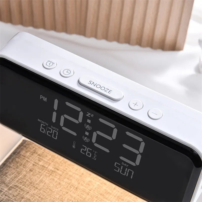 Creative 3 In 1 Bedside Lamp Wireless Charging LCD Screen Alarm Clock Wireless Phone Charger - Bellarte Enchanté Creative 3 In 1 Bedside Lamp Wireless Charging LCD Screen Alarm Clock Wireless Phone Charger