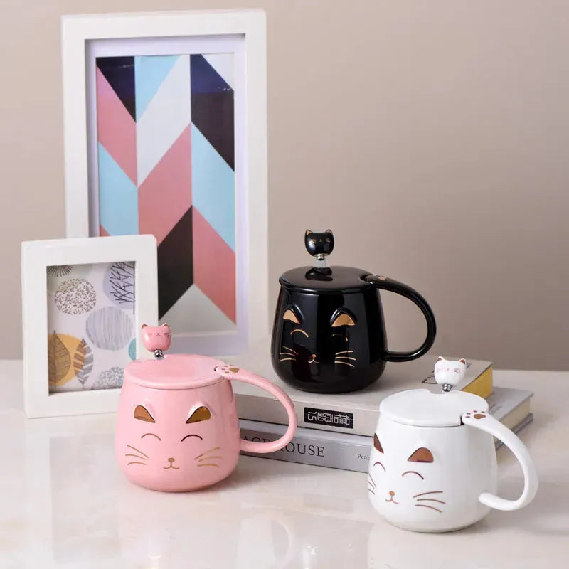 Creative Cartoon Animal Cat Shape Ceramic Breakfast Cup - Bellarte Enchanté Creative Cartoon Animal Cat Shape Ceramic Breakfast Cup