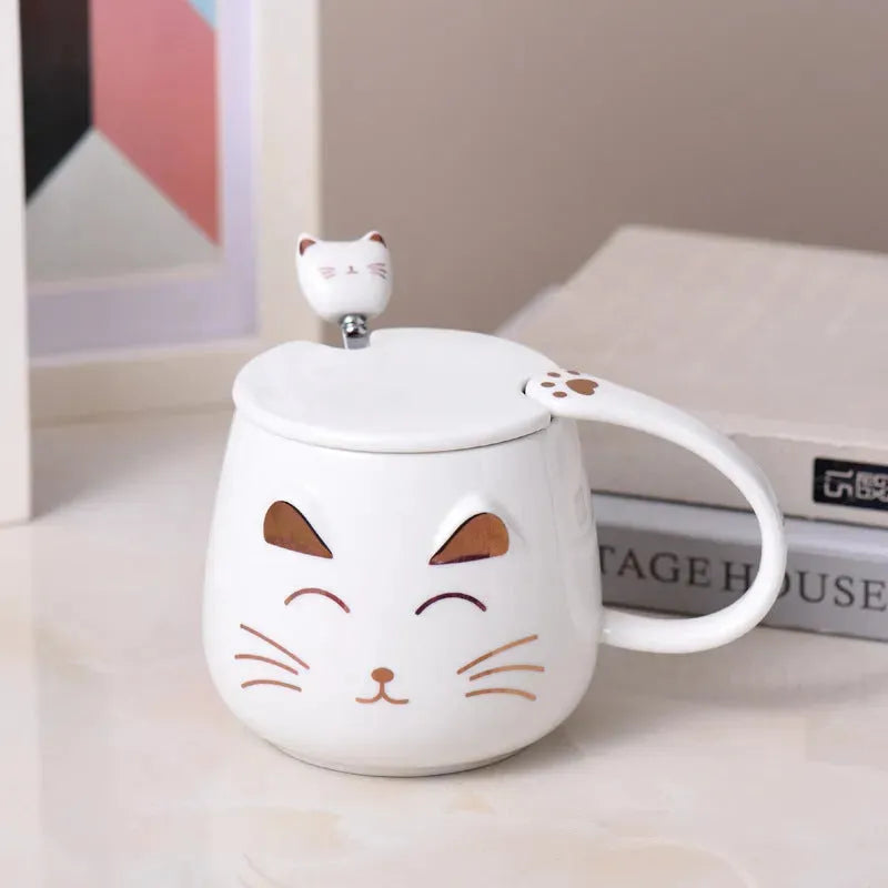 Creative Cartoon Animal Cat Shape Ceramic Breakfast Cup - Bellarte Enchanté Creative Cartoon Animal Cat Shape Ceramic Breakfast Cup