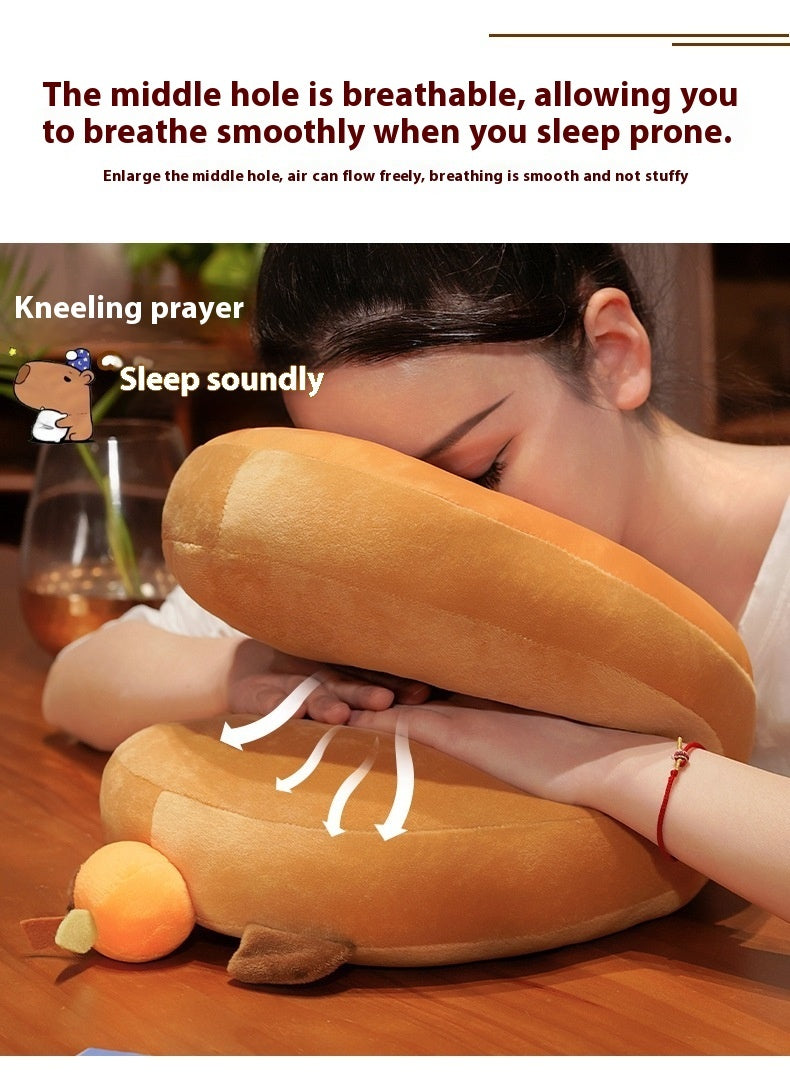 Creative Cute Capybara Ice Silk Afternoon Nap Lunch Break Artifact Plush Pillow - Bellarte Enchanté Creative Cute Capybara Ice Silk Afternoon Nap Lunch Break Artifact Plush Pillow