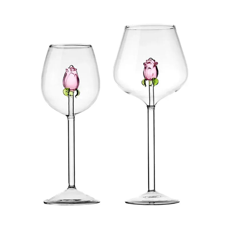 Creative Cute Rose Atmosphere Bordeaux White Wine Goblet - Bellarte Enchanté Creative Cute Rose Atmosphere Bordeaux White Wine Goblet