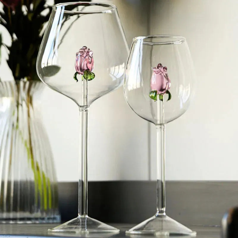 Creative Cute Rose Atmosphere Bordeaux White Wine Goblet - Bellarte Enchanté Creative Cute Rose Atmosphere Bordeaux White Wine Goblet