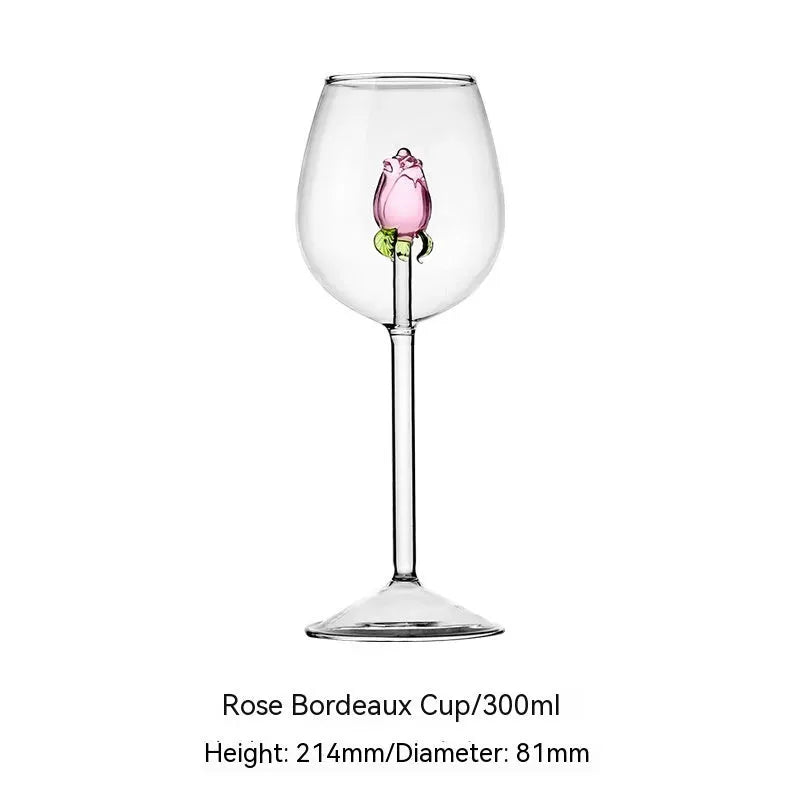 Creative Cute Rose Atmosphere Bordeaux White Wine Goblet - Bellarte Enchanté Creative Cute Rose Atmosphere Bordeaux White Wine Goblet