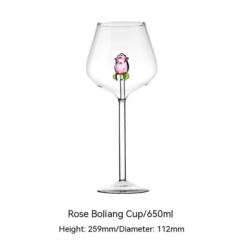 Creative Cute Rose Atmosphere Bordeaux White Wine Goblet - Bellarte Enchanté Creative Cute Rose Atmosphere Bordeaux White Wine Goblet