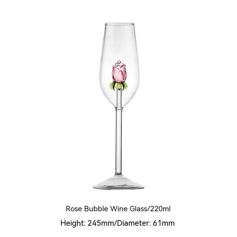 Creative Cute Rose Atmosphere Bordeaux White Wine Goblet - Bellarte Enchanté Creative Cute Rose Atmosphere Bordeaux White Wine Goblet
