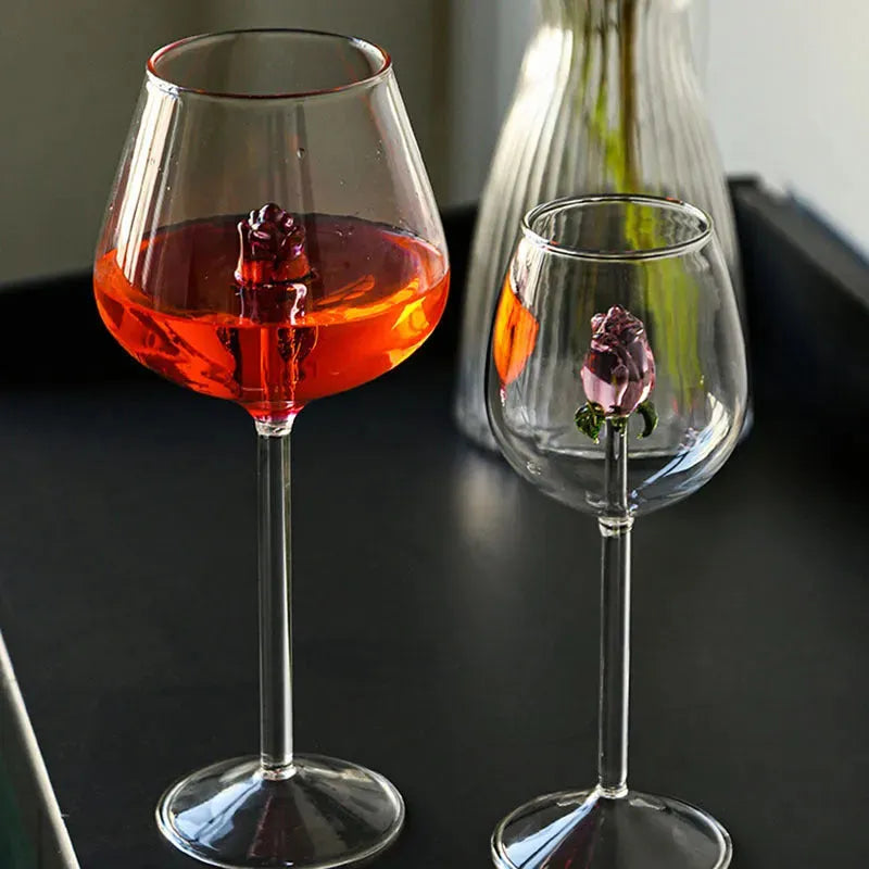Creative Cute Rose Atmosphere Bordeaux White Wine Goblet - Bellarte Enchanté Creative Cute Rose Atmosphere Bordeaux White Wine Goblet