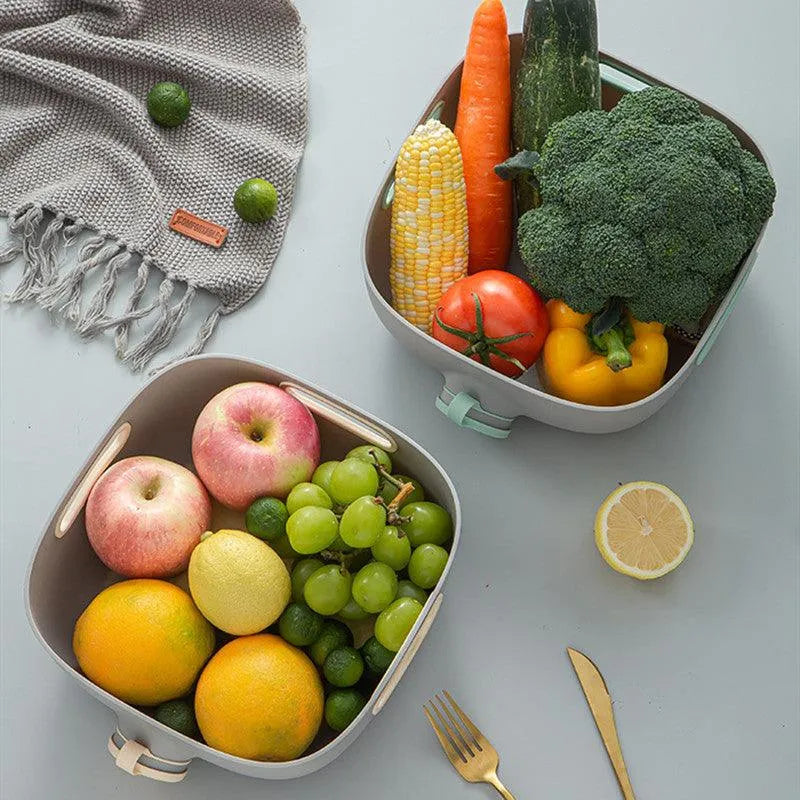 Creative Draining Basket Side Draining Rice Washing Filter Rice Rinsing Basin Kitchen Household Plastic Fruit And Vegetable Washing Basin Large - Bellarte Enchanté Creative Draining Basket Side Draining Rice Washing Filter Rice Rinsing Basin Kitchen Household Plastic Fruit And Vegetable Washing Basin Large