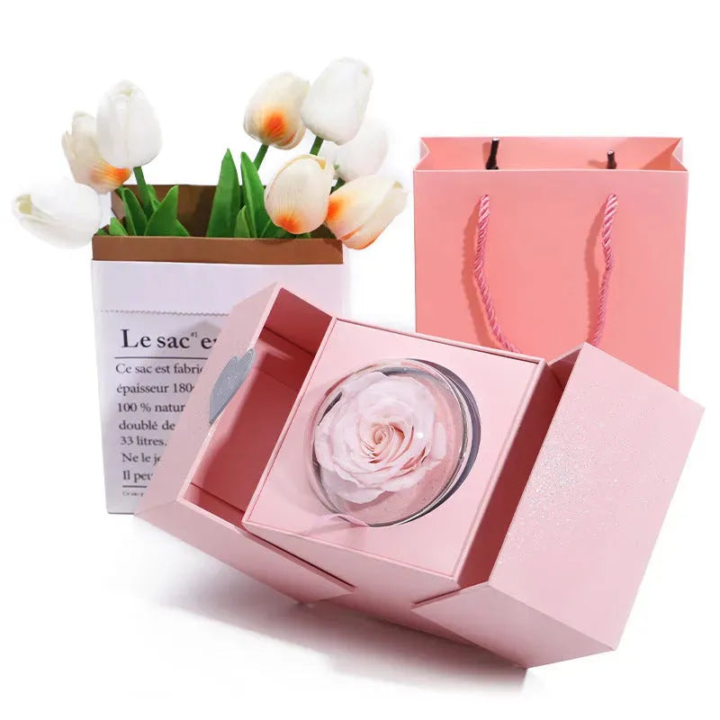 Creative Eternal Rose Box Eternal Soap Flower Jewelry Box - Bellarte Enchanté Creative Eternal Rose Box Eternal Soap Flower Jewelry Box