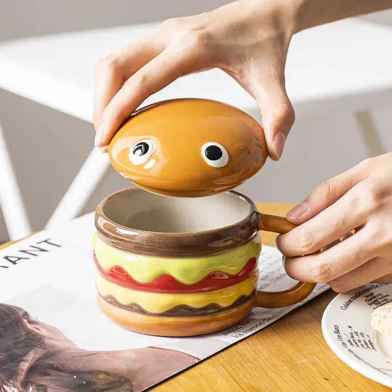 Creative Hamburger Water Cup Cute With Lid - Bellarte Enchanté Creative Hamburger Water Cup Cute With Lid