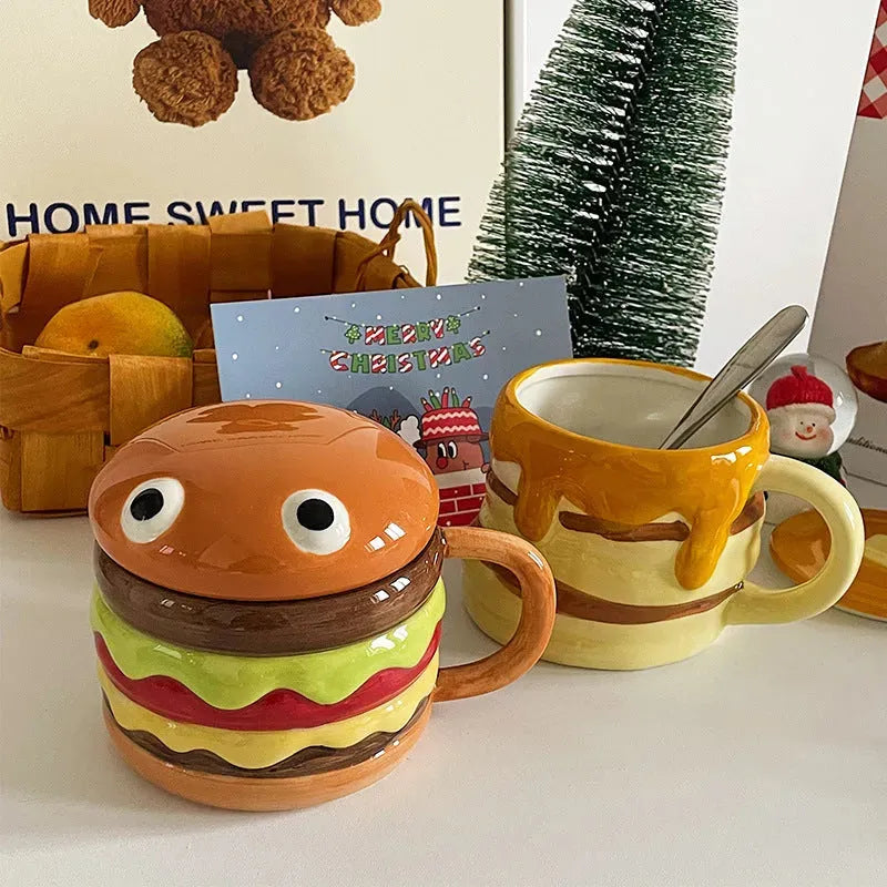 Creative Hamburger Water Cup Cute With Lid - Bellarte Enchanté Creative Hamburger Water Cup Cute With Lid