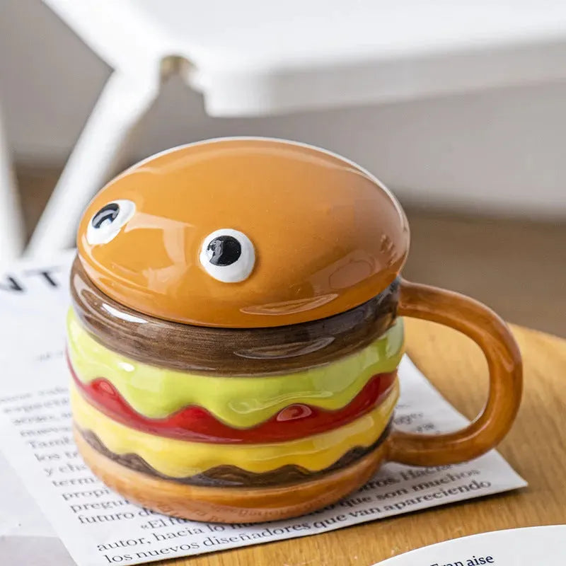 Creative Hamburger Water Cup Cute With Lid - Bellarte Enchanté Creative Hamburger Water Cup Cute With Lid