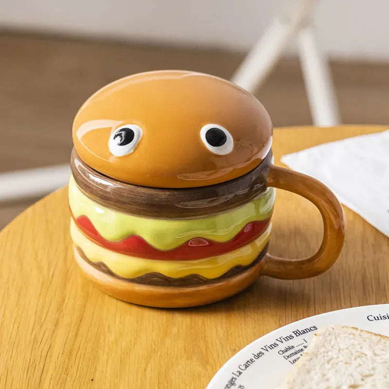 Creative Hamburger Water Cup Cute With Lid - Bellarte Enchanté Creative Hamburger Water Cup Cute With Lid