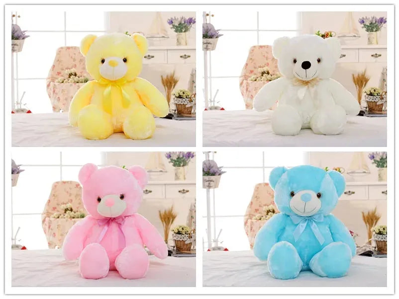 Creative Light Up LED Teddy Bear Stuffed Animals Plush Toy Colorful Glowing Christmas Gift For Kids Pillow - Bellarte Enchanté Creative Light Up LED Teddy Bear Stuffed Animals Plush Toy Colorful Glowing Christmas Gift For Kids Pillow