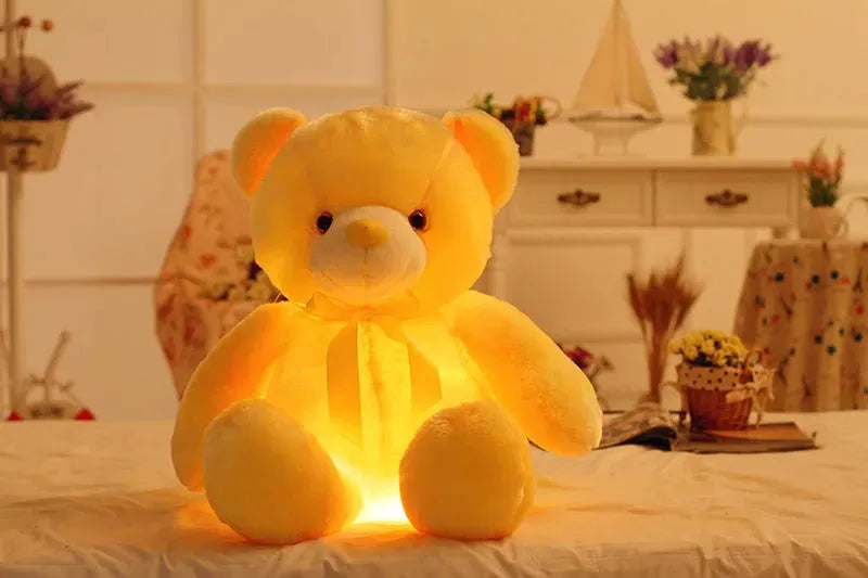 Creative Light Up LED Teddy Bear Stuffed Animals Plush Toy Colorful Glowing Christmas Gift For Kids Pillow - Bellarte Enchanté Creative Light Up LED Teddy Bear Stuffed Animals Plush Toy Colorful Glowing Christmas Gift For Kids Pillow