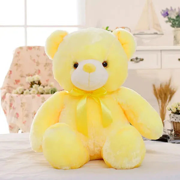 Creative Light Up LED Teddy Bear Stuffed Animals Plush Toy Colorful Glowing Christmas Gift For Kids Pillow - Bellarte Enchanté Creative Light Up LED Teddy Bear Stuffed Animals Plush Toy Colorful Glowing Christmas Gift For Kids Pillow