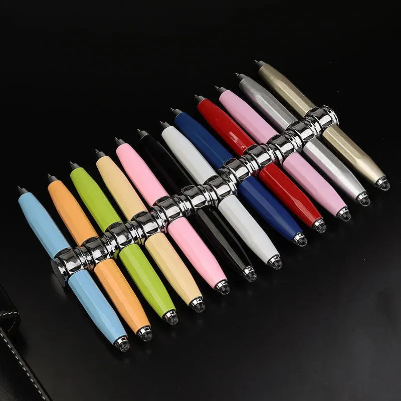 Creative Multi-Function LED Pen Spinning Decompression Gyro Metal Ballpoint Pen Fashion Office School Supplies Writing Pens - Bellarte Enchanté Creative Multi-Function LED Pen Spinning Decompression Gyro Metal Ballpoint Pen Fashion Office School Supplies Writing Pens