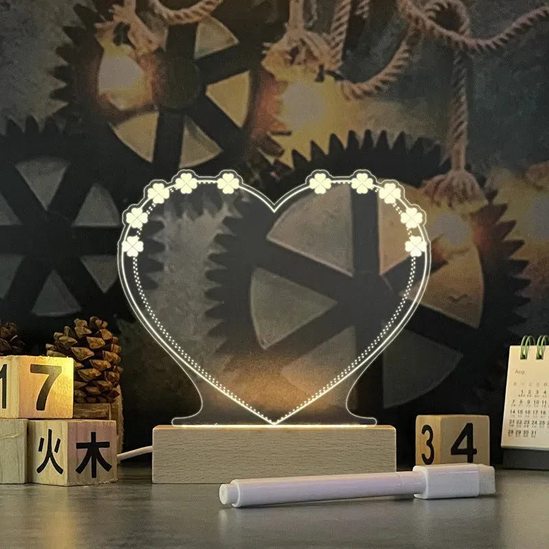 Creative Note Board Creative Led Night Light USB Message Board Holiday Light With Pen Gift For Children Girlfriend Decoration Night Lamp - Bellarte Enchanté Creative Note Board Creative Led Night Light USB Message Board Holiday Light With Pen Gift For Children Girlfriend Decoration Night Lamp