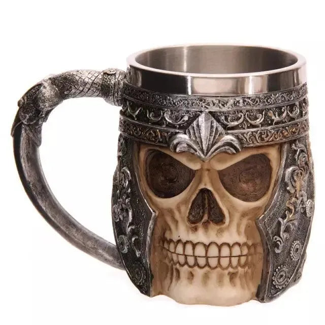 Creative Skull Knight Claw Resin Cup Stainless Steel Drinking Cup - Bellarte Enchanté Creative Skull Knight Claw Resin Cup Stainless Steel Drinking Cup