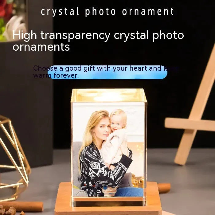 Creative Square Crystal Engraved Color Printed Photo Gift Ornaments - Bellarte Enchanté Creative Square Crystal Engraved Color Printed Photo Gift Ornaments