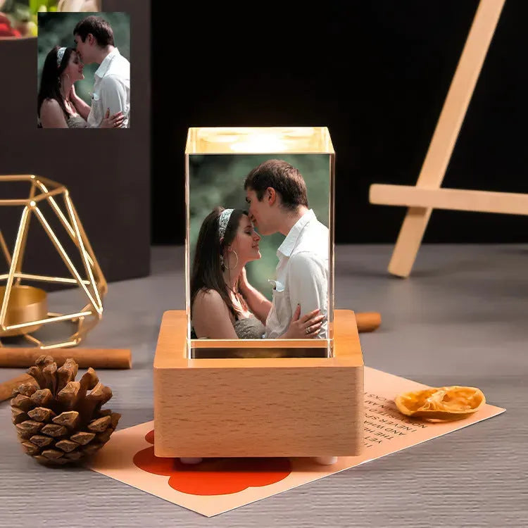 Creative Square Crystal Engraved Color Printed Photo Gift Ornaments - Bellarte Enchanté Creative Square Crystal Engraved Color Printed Photo Gift Ornaments