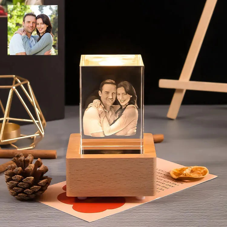 Creative Square Crystal Engraved Color Printed Photo Gift Ornaments - Bellarte Enchanté Creative Square Crystal Engraved Color Printed Photo Gift Ornaments