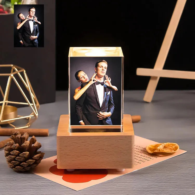 Creative Square Crystal Engraved Color Printed Photo Gift Ornaments - Bellarte Enchanté Creative Square Crystal Engraved Color Printed Photo Gift Ornaments